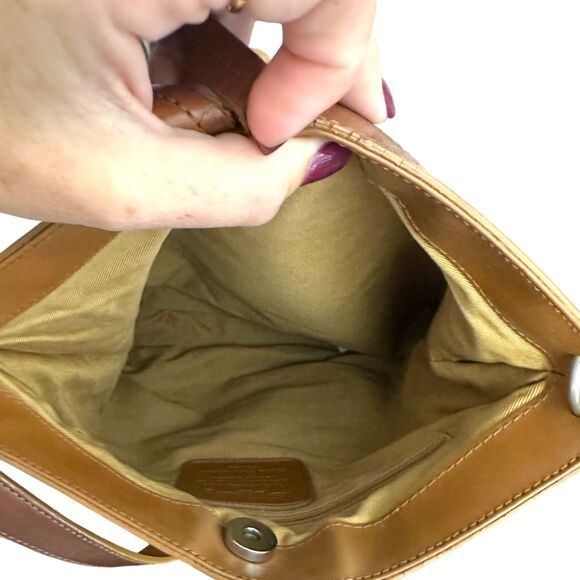 Fossil Raffia Straw Woven Brown Leather Floral Details Crossbody Purse Handbag - Picture 4 of 5